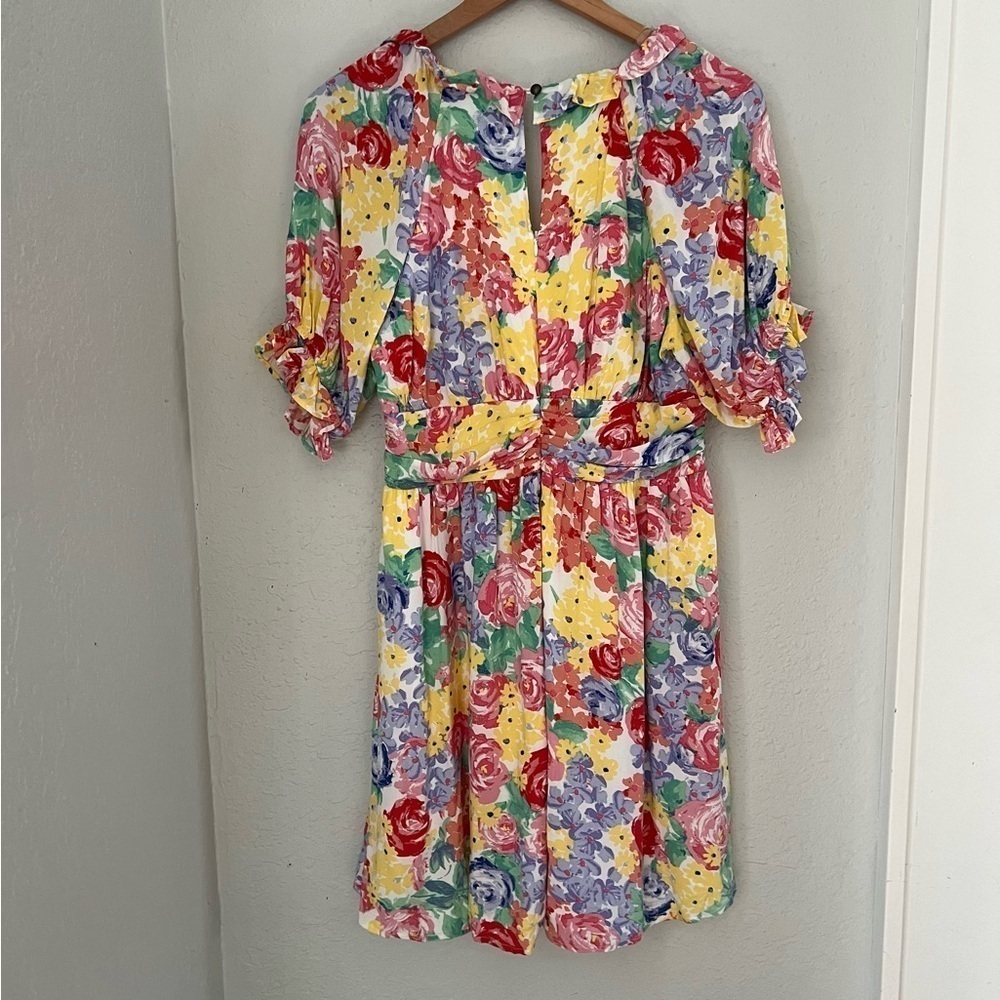 Emily Wonder Surplice Dress Floral Multicolor Whimsical Cottage Fairy Sz S NWT - Picture 5 of 13